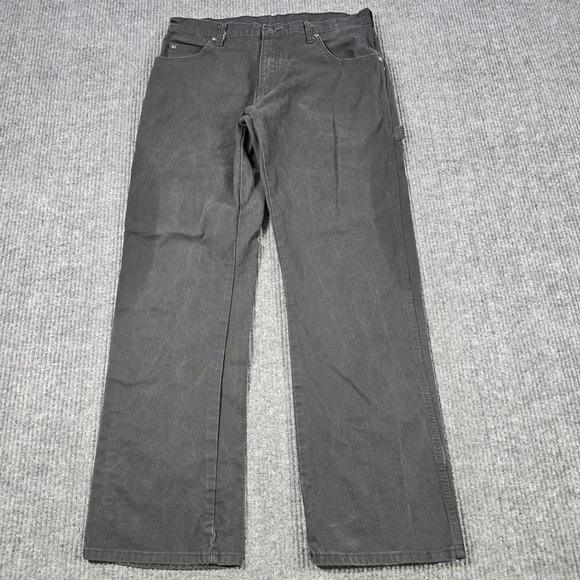 Dickies Pants Mens 33x32‎ Black Carpenter Workwear Relaxed Fit Canvas Utility - Picture 1 of 15
